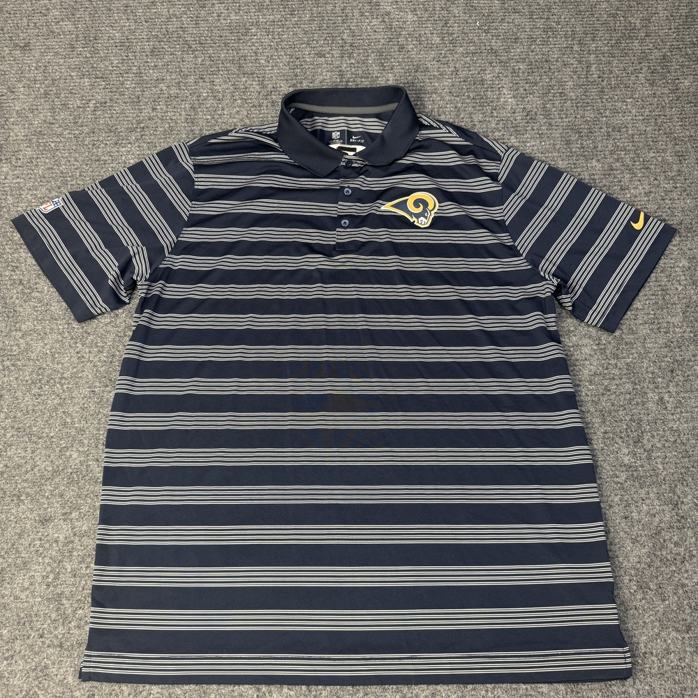 St. Louis Rams Polo Shirt Mens XL NFL Football Nike Dri Fit Onfield Player Issue
